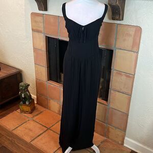 Hollister Fitted Shirred Accent Waist Wide Leg Pants Jumpsuit Romper, size L